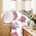 thumbnail image 2 of No Hook Shower Curtain with Built-in Rings - Pink Rose Vintage Floral Washable Waterproof Fabric Bathroom Curtains for Hotel,Rentals, 66 X 72 Inch Long , Watercolor Flower Pattern, 2 of 9
