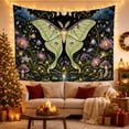 thumbnail image 3 of Luna Moth in Moonlit Garden, Mystical Celestial Wall Art for Nature Lovers, Dark Fantasy Decor Halloween Gift Tapestry Wall Hanging for Bedroom Living Room and Dorm, 3 of 6