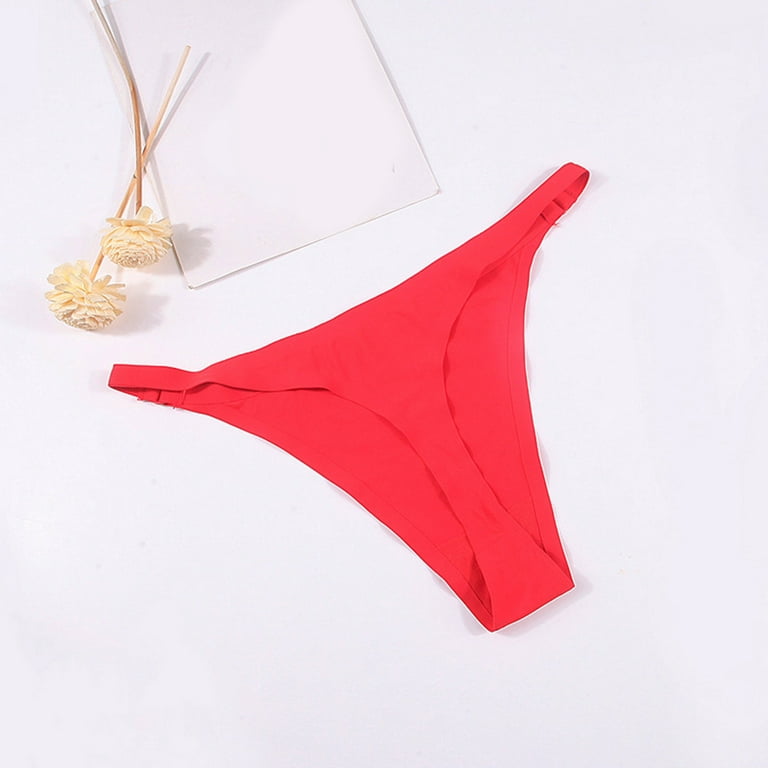 Ketyyh-chn99 Underwear for Women Stretch V-Waist Ladies Bikini Panties Low  Rise Breathable Hipster Red,One Size 