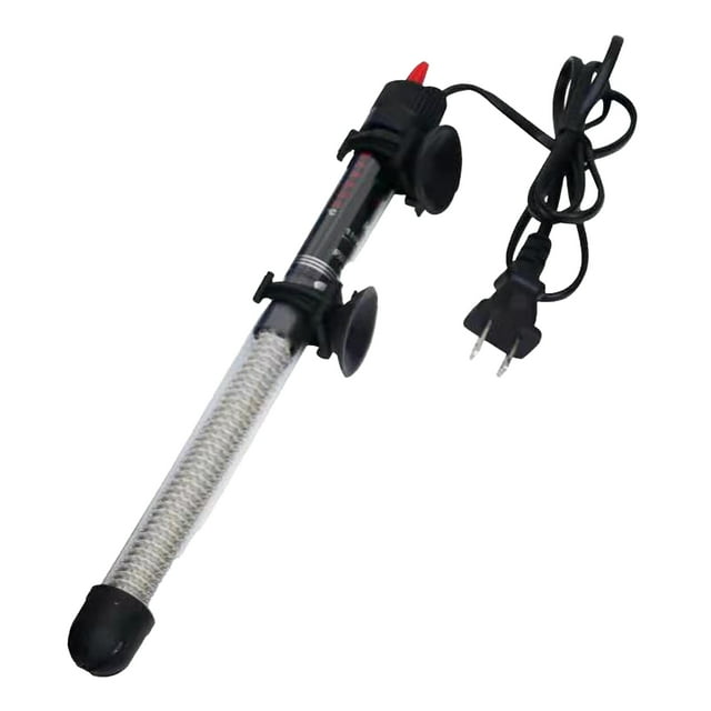 110-120V US Plug 50W Submersible Aquarium Heater with Adjustable 20-34℃ Temperature, Double Insulation, Power Indicator, Glass Body, 85cm Cable, Suction Cups for 60L Freshwater Fish Tank