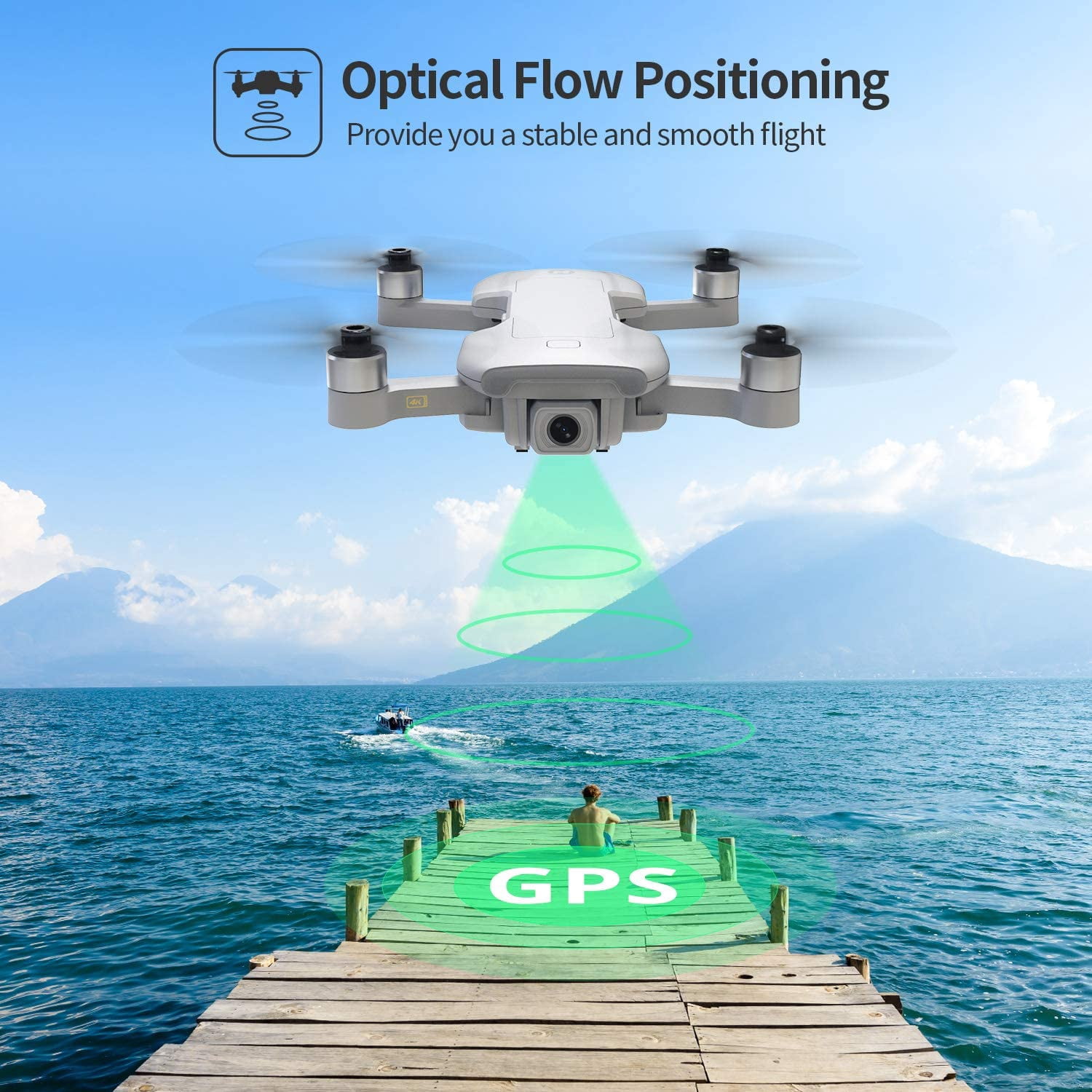 Holy Stone HS510 Foldable GPS Drone with UHD 4K WiFi Camera Anti-Shake, FPV Quadcopter Ultralight for Adults and Beginners with Brushless Motor Return Home Follow Me and Storage Bag