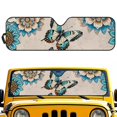 thumbnail image 5 of Uorisanigo Windshield Sun Shade for Wrangler, Compass, Gladiator & Renegade, Mandala Butterfly Sunshades Heat Shield, Aluminum Foil Structure Car Sun Visor, Accessories for Jeep Wrangler, 5 of 7