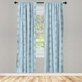 thumbnail image 3 of Ambesonne Blue Curtains, Blooming Romance, Pair of 28"x84", Blue, 3 of 5