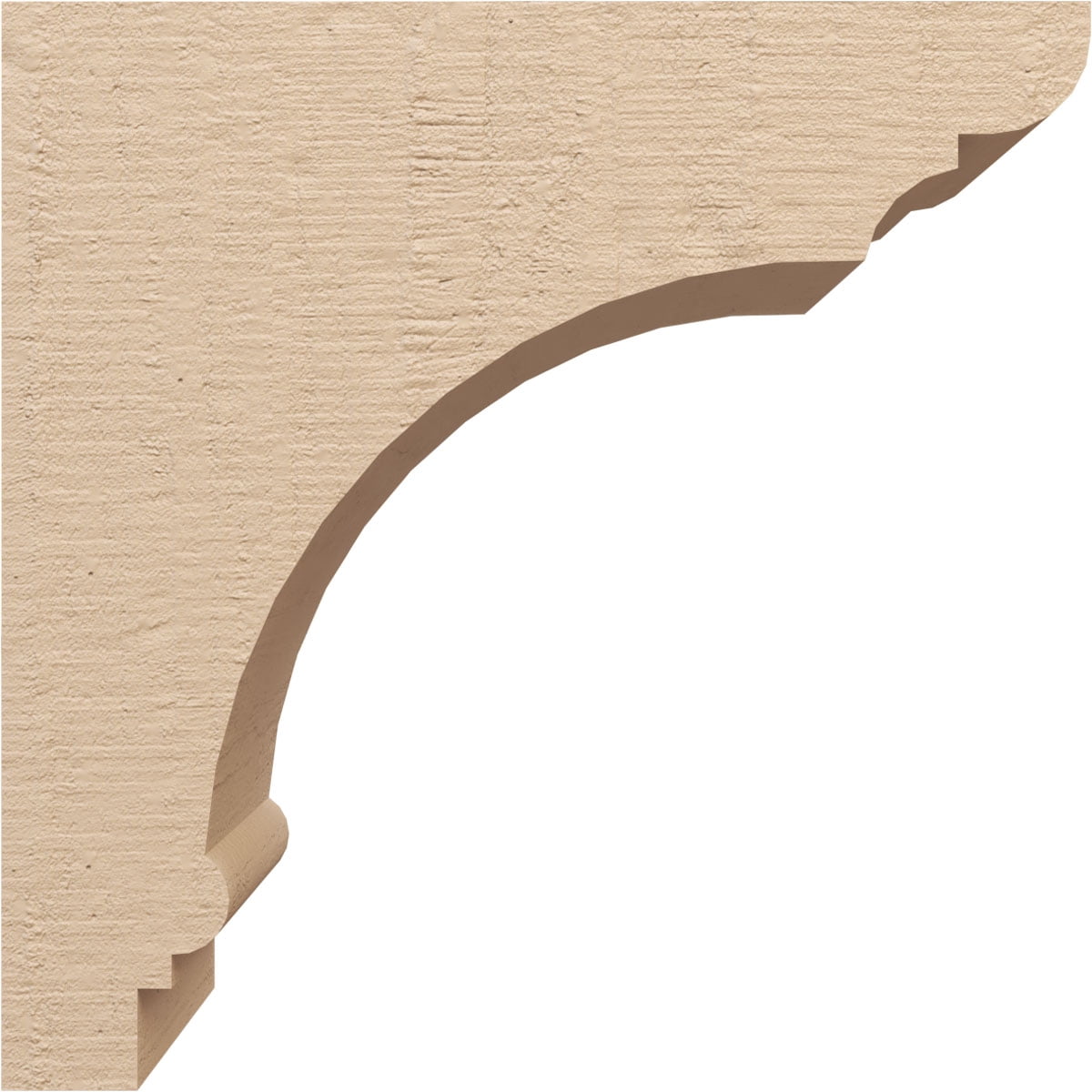 8"W x 16"D x 16"H Classic Hughes Rough Cedar Woodgrain TimberThane Corbel, Primed Tan