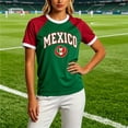 thumbnail image 2 of XAOFW Women's T Shirts Mexico Round Neck Short Sleeve Graphic Print T-Shirt Summer Football Soccer Game Tee Casual Daily Wear Tops S, 2 of 4