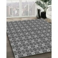 thumbnail image 2 of Ahgly Company Indoor Round Patterned Gray Dolphin Gray Area Rugs, 4' Round, 2 of 6
