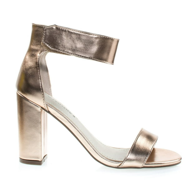 Breckelles - Aniston12 by Breckelle's, High Block Heel Dress Sandal w Hook & Loop Ankle Strap