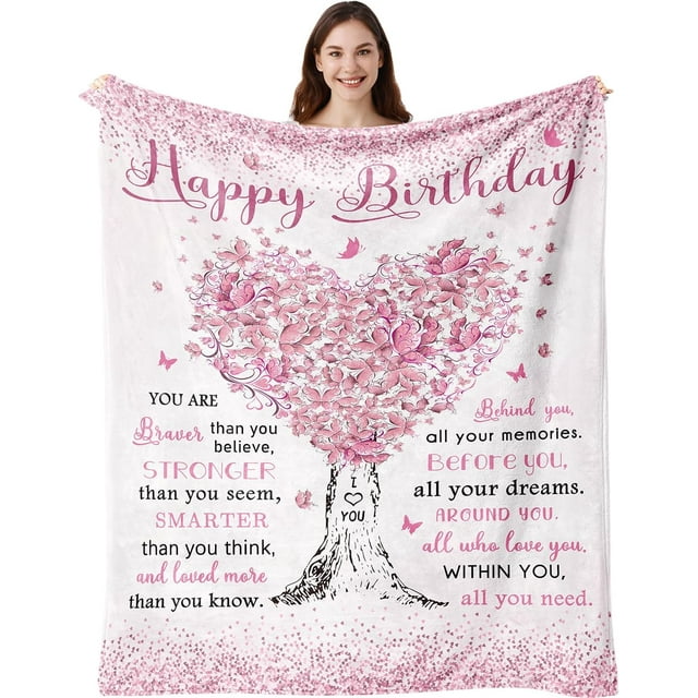 LHSHID Birthday Gifts for Women Birthday Decorations Blanket Birthday Gifts for Girls/Her/Mom/Sister/Wife Gifts for Women Birthday Unique Women Birthday Gift Ideas Bday Gift for Women 30"x40"