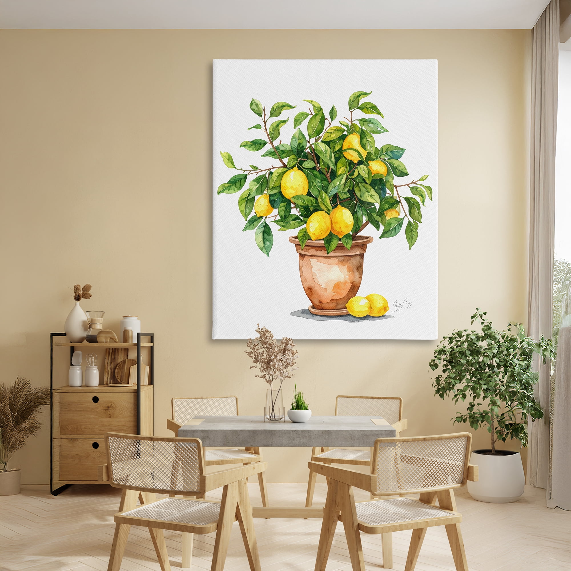 Stupell Industries Potted Lemon Tree Canvas Wall Art, design by Shelly Craig