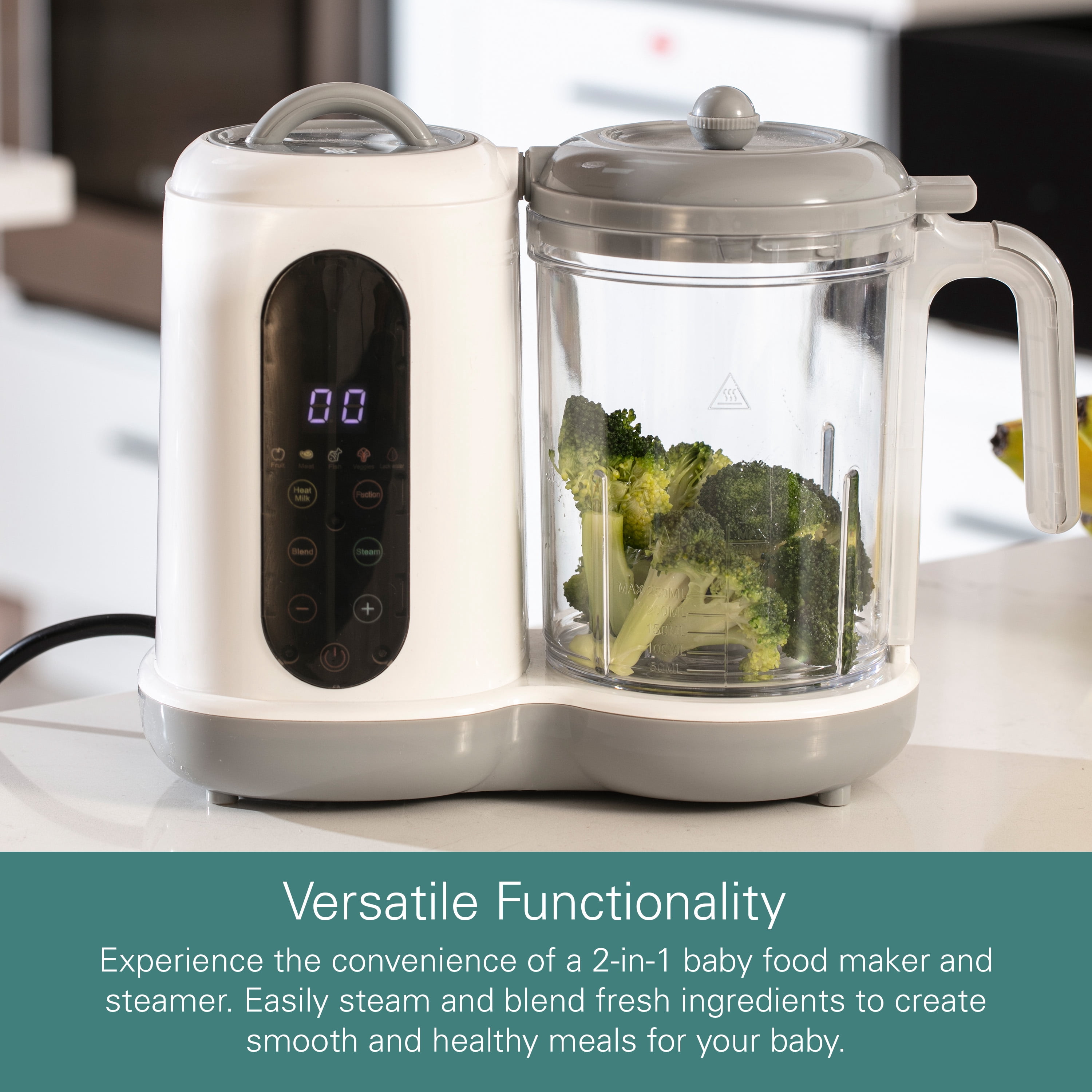Sperric 4-in-1 Automatic Corded Electric Baby Food Processor, Compact Baby Food Steamer and Blender for Healthy Homemade Meals