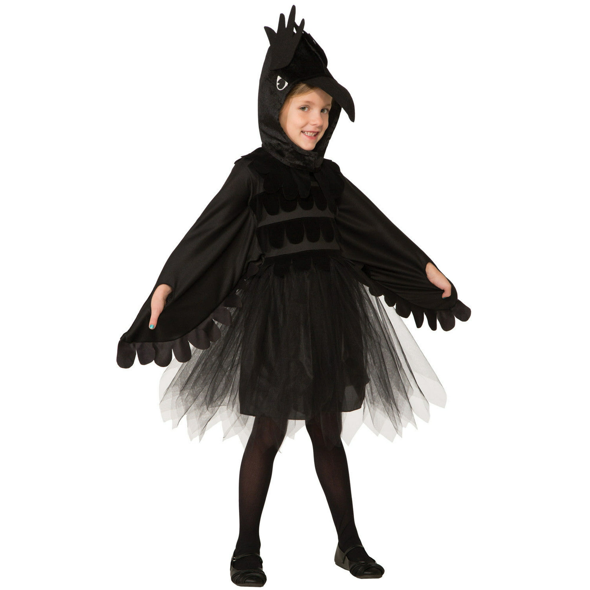 Raven Bird Child Halloween Costume Dress Kids Black Crow Animal Tulle SM-LG  | Walmart Canada