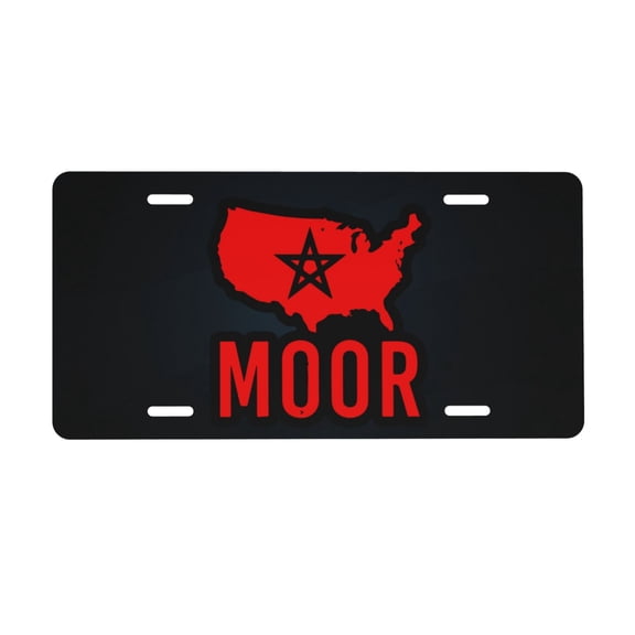Moorish American America Moroccan Flag License Plate 6x12 Inch Thickening Aluminum Metal Decorative License Plates, Universal Fit For Trucks, Suvs, Vehicles