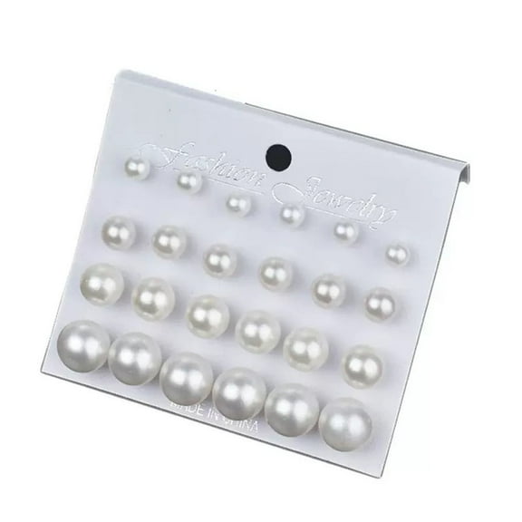 12 Pairs Pearl Stud Earrings for Women White Pearl Earrings Jewelry Set for Wedding Birthday Christmas