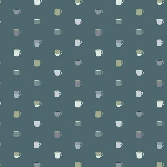 Coffee Mugs fabric - Drink It Up cotton Snow Day Art Gallery, Sold by the Quarter Yard