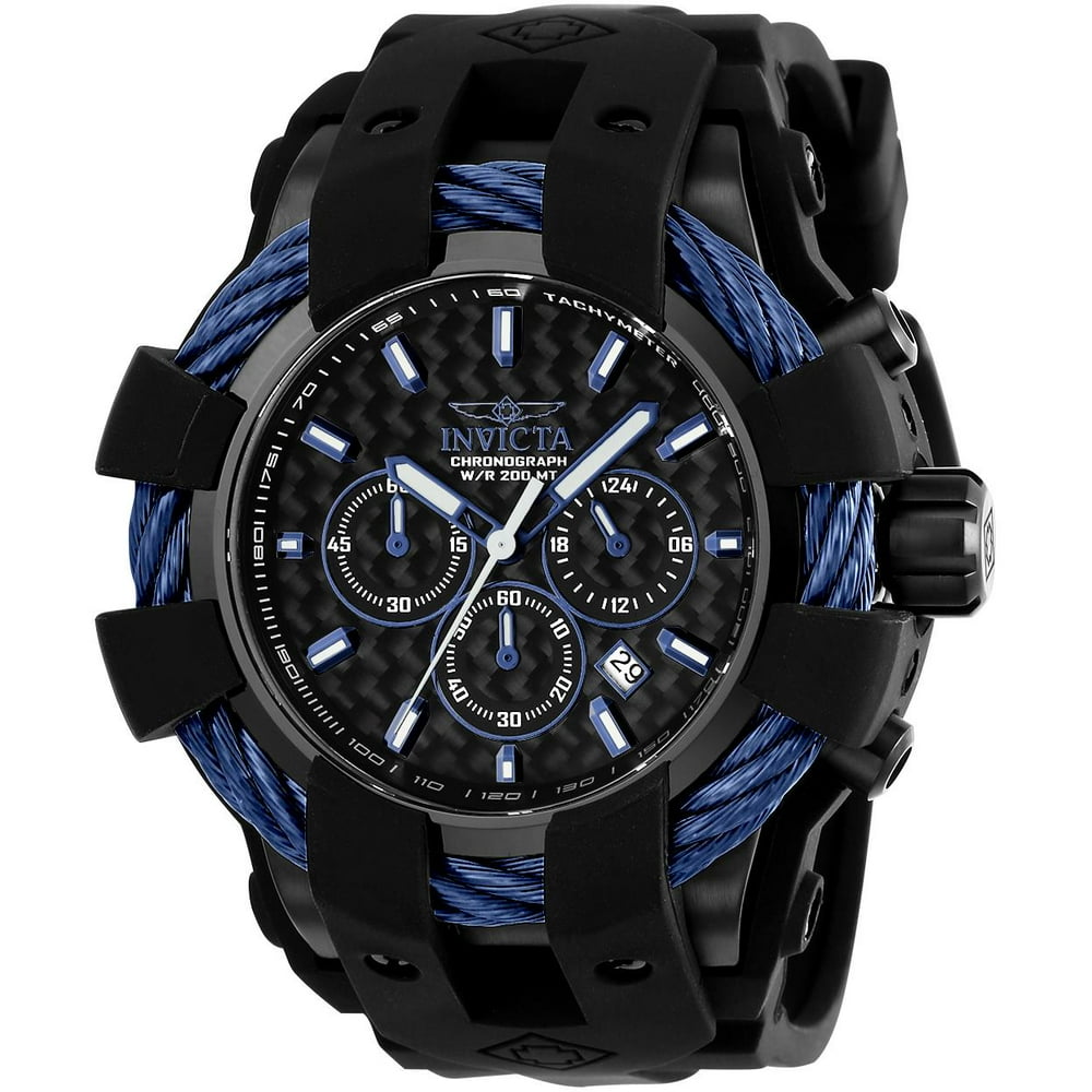 Invicta Invicta Men's Bolt Black Silicone Band Steel Case Swiss