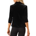thumbnail image 3 of MODA NOVA Velvet Cardigan for Juniors Lapel Collar Open Front Cardigans, 3 of 5