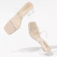 thumbnail image 2 of 2.25IN Square Toe Heeled Sandals Women's Low Block Heels Sandals Open Toe Ankle Strap Chunky Heels for Party Wedding Dress Shoes, 2 of 6