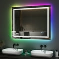 thumbnail image 3 of Deervalley 40"X 32" RGB LED Bathroom Mirror, Front Light And RGB Backlit Lighted Vanity Mirror, 3 of 12