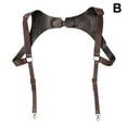 thumbnail image 4 of Brown Vintage Leather Suspenders Braces Shoulder Strap Belt Harness For Men, 4 of 10