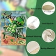 thumbnail image 3 of St Patricks Day Beach Chair Decorative House Flag, Lucky Shamrock Clover Hat Coastal Ocean Garden Yard Outside Decorations, Spring Irish Rainbow Outdoor Large Home Decor Double Sided 28 x 40, 3 of 7