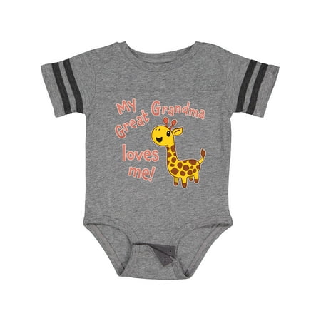 

Inktastic My Great Grandma Loves Me- Cute Giraffe Gift Baby Boy or Baby Girl Bodysuit