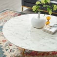 thumbnail image 3 of Modway Lippa 47" Artificial Marble Coffee Table with Tripod Base in Gold/White, 3 of 3