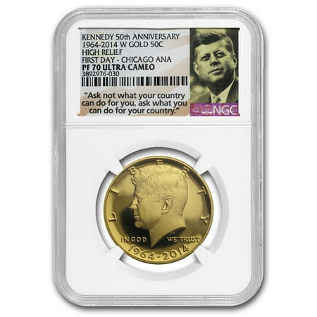 2014-W 3/4 oz Gold Kennedy Half Dollar Commem PF-70 NGC (FD, ER)