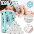 thumbnail image 2 of 10 Rolls Toilet Paper Tissue Towel Soft Wood Pulp 4-Ply Bathroom Househeld, 2 of 6