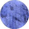 thumbnail image 1 of Ahgly Company Machine Washable Indoor Round Oriental Blue Industrial Area Rugs, 7' Round, 1 of 4