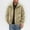 Beige, variant on OGLCCG Men's Bomber Jacket Full Zip Long Sleeve Fuzzy Fleece Lined Warm Winter Coats for Men Solid Color Loose Thermal Outwear with Pockets