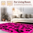 thumbnail image 2 of ODIKA 2'x3' Machine Washable Non-Slip Area Rug, Eclectic Wildcat Maximalist Artistic High Traffic Rug, Pink, 324292, 2 of 7