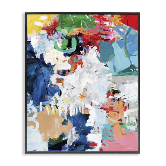 Stupell Industries Contemporary Varied Expressive Collage Black Framed Giclee Art, 11 x 14, by Amber Sterling