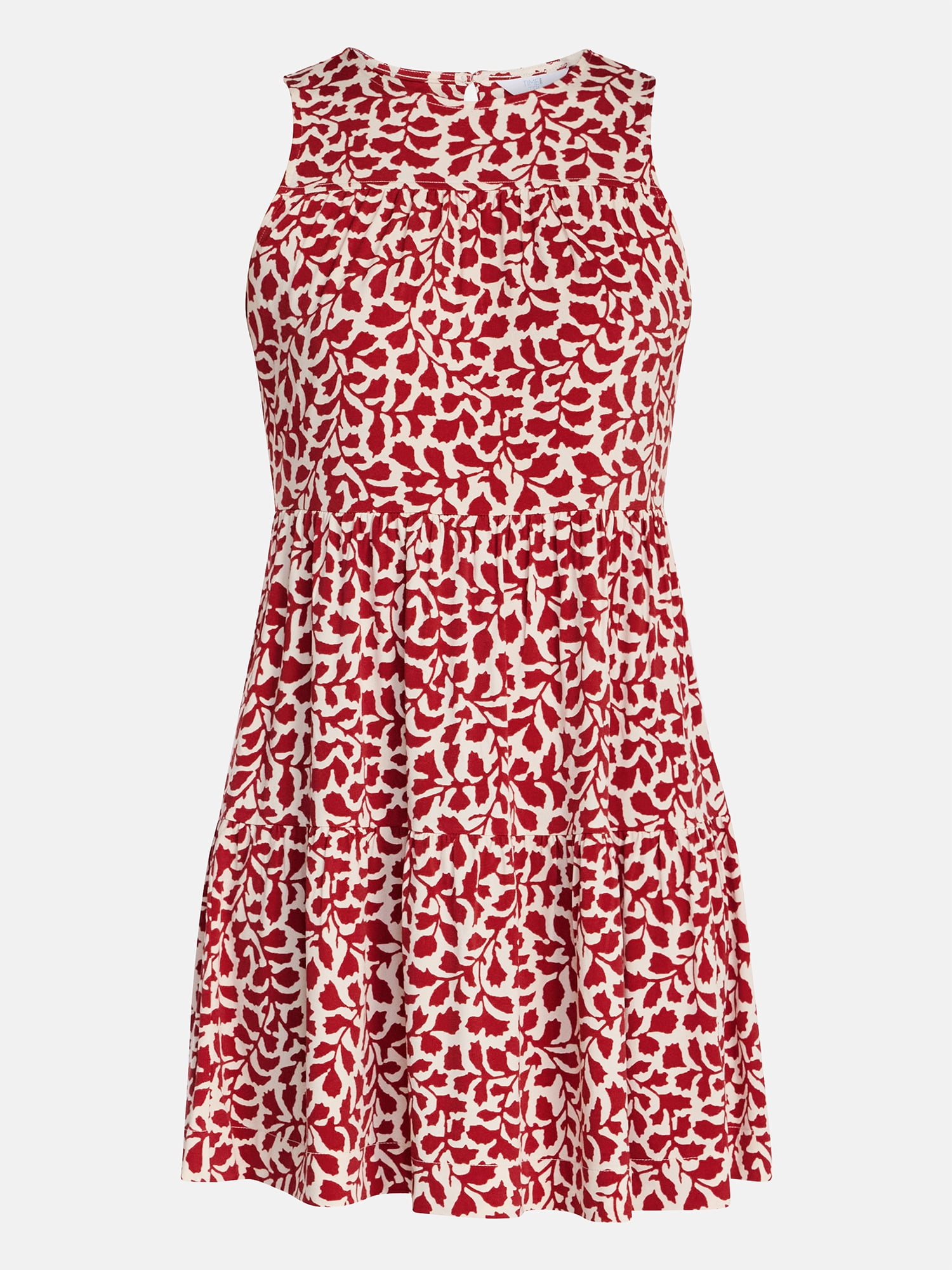 Time and Tru Women's and Women's Plus Sleeveless Tiered Mini Dress, Sizes XS-4X