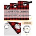 thumbnail image 6 of Red Black Plaid Blackout Curtains 39 Inches Long for Bedroom, Country Vintage Bear Buffalo Gingham Thermal Insulated Room Darkening Black Out Window Curtain Panels Grommet Drapes for Living Room, 6 of 8