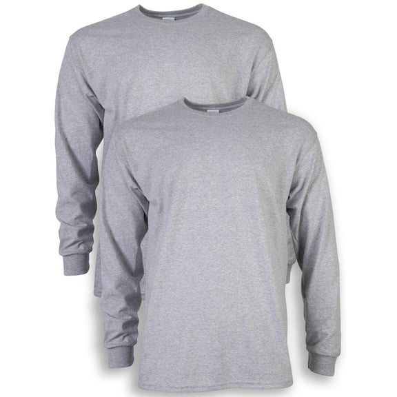 Gildan Men's Ultra Cotton Long Sleeve T-Shirt, 2-Pack, up to size 5xl