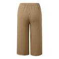 thumbnail image 4 of Fnooota Cotton Linen Capri Pants for Women, Casual Drawstring Relaxed Fit Summer Womens Capris Khaki Size S-2XL, 4 of 5