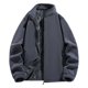 thumbnail image 2 of Ceisia Men's Casual Flip Collar Zipper Jacket with Pockets Oversized Contrast Hood Gift Outerwear, 2 of 3