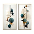 thumbnail image 2 of Designart "Circular Geometry Minimal Retro Sweet Serenity III" Modern Geometric Framed Wall Art Set Of 2 - Modern White Framed Canvas Set For Living Room Decor, 2 of 6