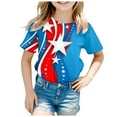 thumbnail image 2 of Gubotare T Shirts for Kids Boys 4th of July Shirts American Flag T-Shirts Kids Patriotic Independence Day Memorial Day Tops Tees 6T 7T,Light Blue 6-7 Years, 2 of 4