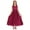 Wine Red, variant on IDOPIP Flower Girl Floral Lace Maxi Princess Dresses Wedding Bridesmaid Party Communion Gown
