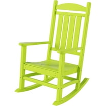 Paradise Classic Adirondack Plastic Outdoor Porch Furniture Rocking Chair High Back HDPE Poly Lumber, Lime