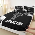 thumbnail image 5 of Erosebridal I Love Soccer Full Size Sheets, Sport Bed Sheets for Men and Boys, 4 Pieces, 1 Flat Sheet, 1 Fitted Sheet and 2 Pillowcases, 5 of 6