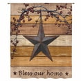 thumbnail image 2 of Texas Star Vintage Sheer Curtains 72 Inches Long, Berry Yellow Brown Wooden Light Filering Curtains, Breathable Simi Curtain Privacy Drapes for Living Room Bedroom Lightweight Window Treatment, 2 of 9
