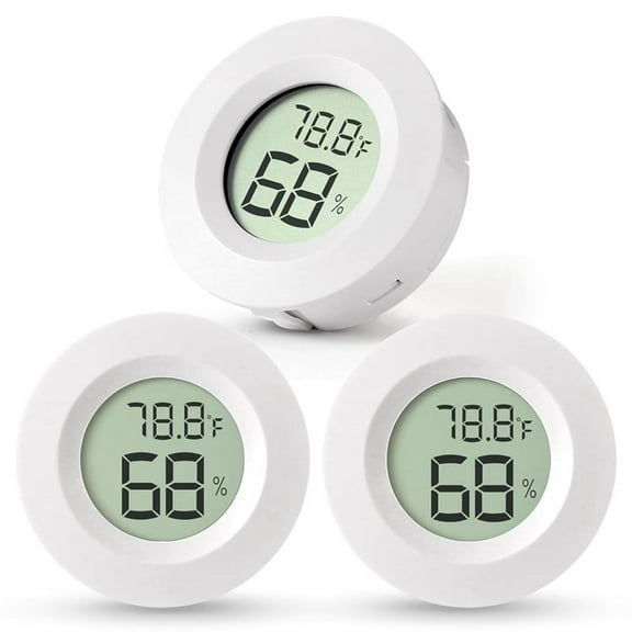 3-Pack Mini Hygrometer & Thermometer, Indoor Outdoor Digital Humidity Meter Gauge Temperature