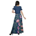 thumbnail image 4 of Moomaya Printed Rayon Cold Shoulder Crop Top And Skirt Ethnic Set For Women, 4 of 6