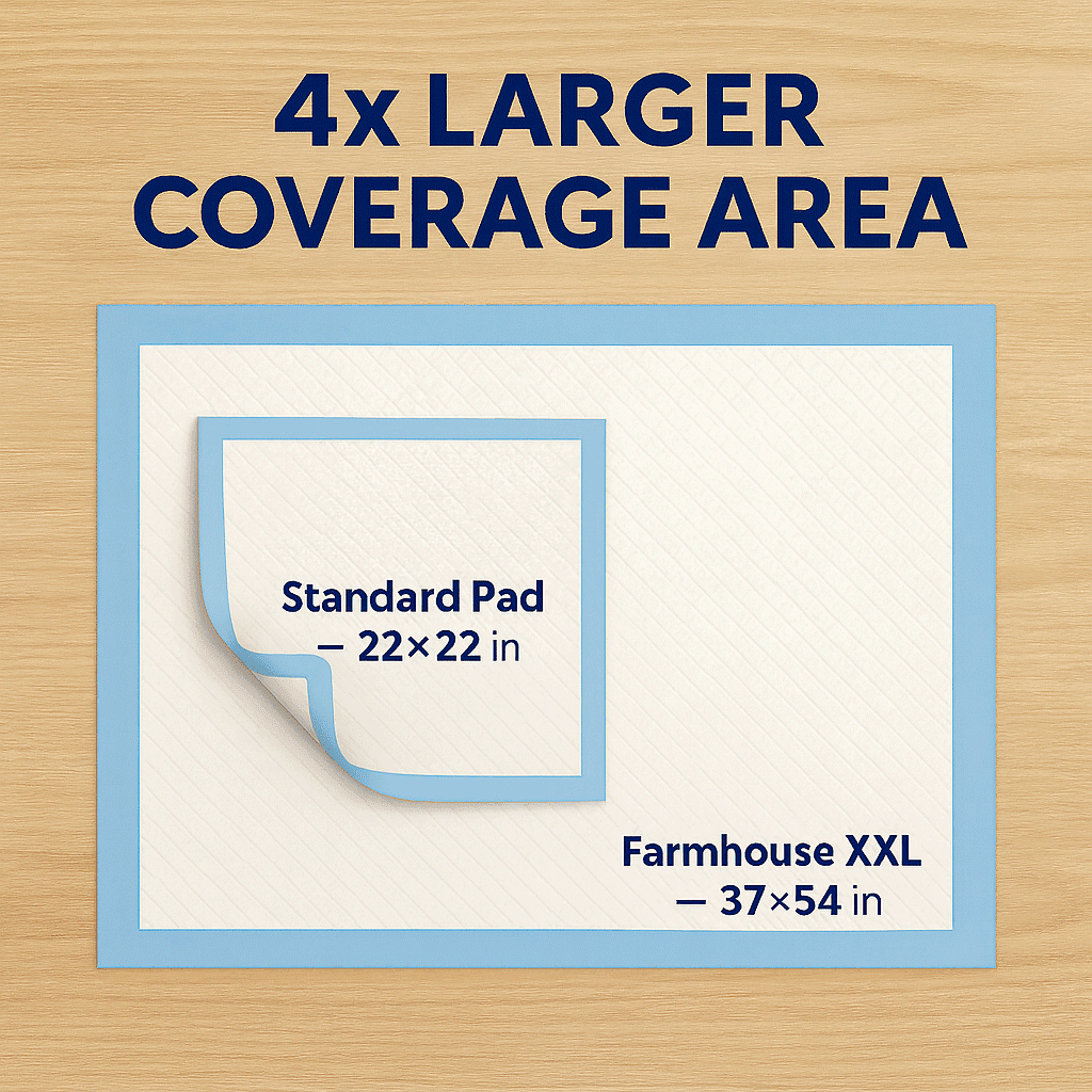 Farmhouse Pet Supply 50ct Extra Large Dog Pee Pads, 37x54 in, Heavy Duty with Adhesive Tabs