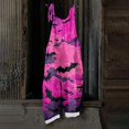 thumbnail image 4 of Halloween Pumpkin Print Jumpsuit for Women, Cute Fall Wide Leg Sleeveless Romper, Fashion Halloween Costumes Purple Pink 3XL, 4 of 6