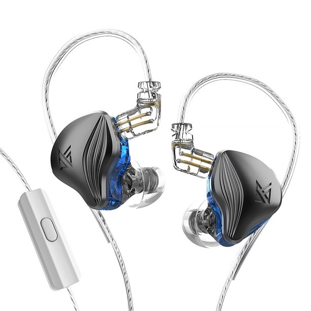 KZ Auriculares con cable de 3,5 mm Auriculares de música Auriculares portátiles para correr Auriculares para viajes Teléfono móvil Altavoz de 10 mm Auriculares de 2 pines Gris, Mic Speravity EL005355-06B