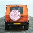 thumbnail image 6 of Fotbe Pink bows Pattern Spare Tire Cover Thickening Universal Fit for Jeep, Trailer, RV, SUV, Truck, Tough Tire Wheel Soft Cover-17 inch, 6 of 6