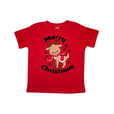 

Inktastic Merry Christmas Baby Reindeer with Snowflakes Gift Toddler Boy or Toddler Girl T-Shirt